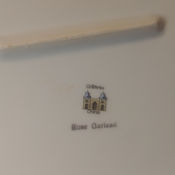 Vtg Chateaux Rose Garland Czechoslovakian Porcelain Serving Dish Set of 2 - Picture 6 of 7